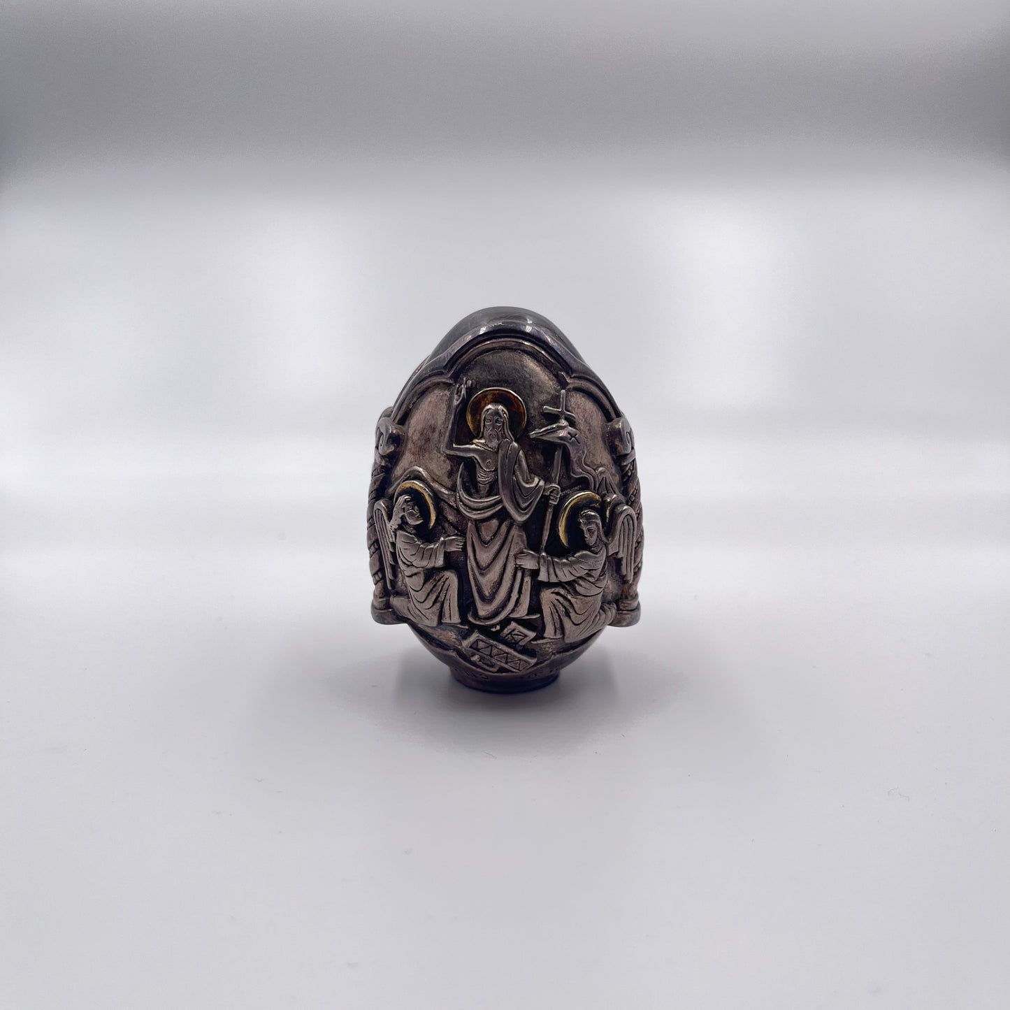 Greek Orthodox Conception/Resurrection Easter Egg .999 Silver