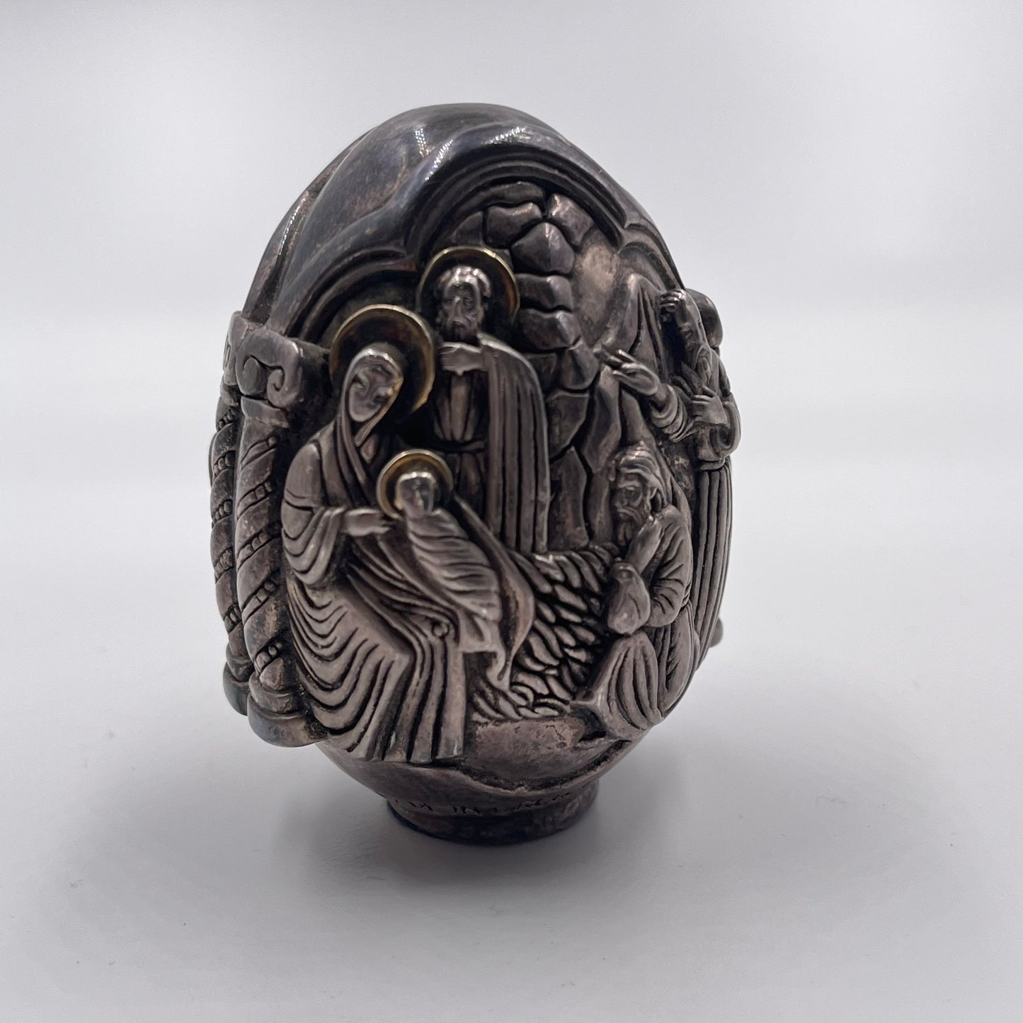 Greek Orthodox Conception/Resurrection Easter Egg .999 Silver